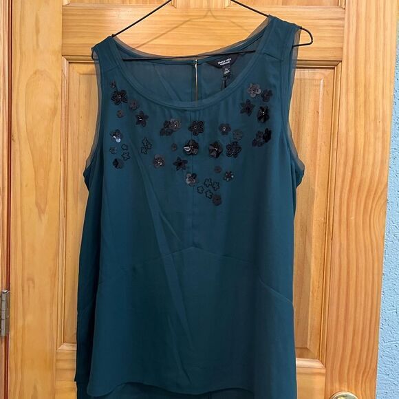 Beautiful teal Simply Vera embellished tank top size xl - Picture 4 of 5